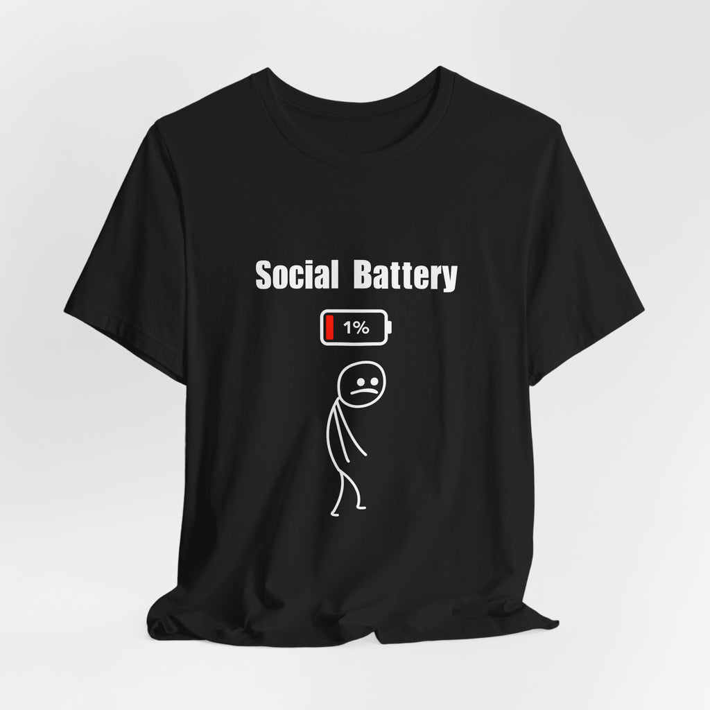 Social Battery Low T-Shirt — Introvert Graphic Tee