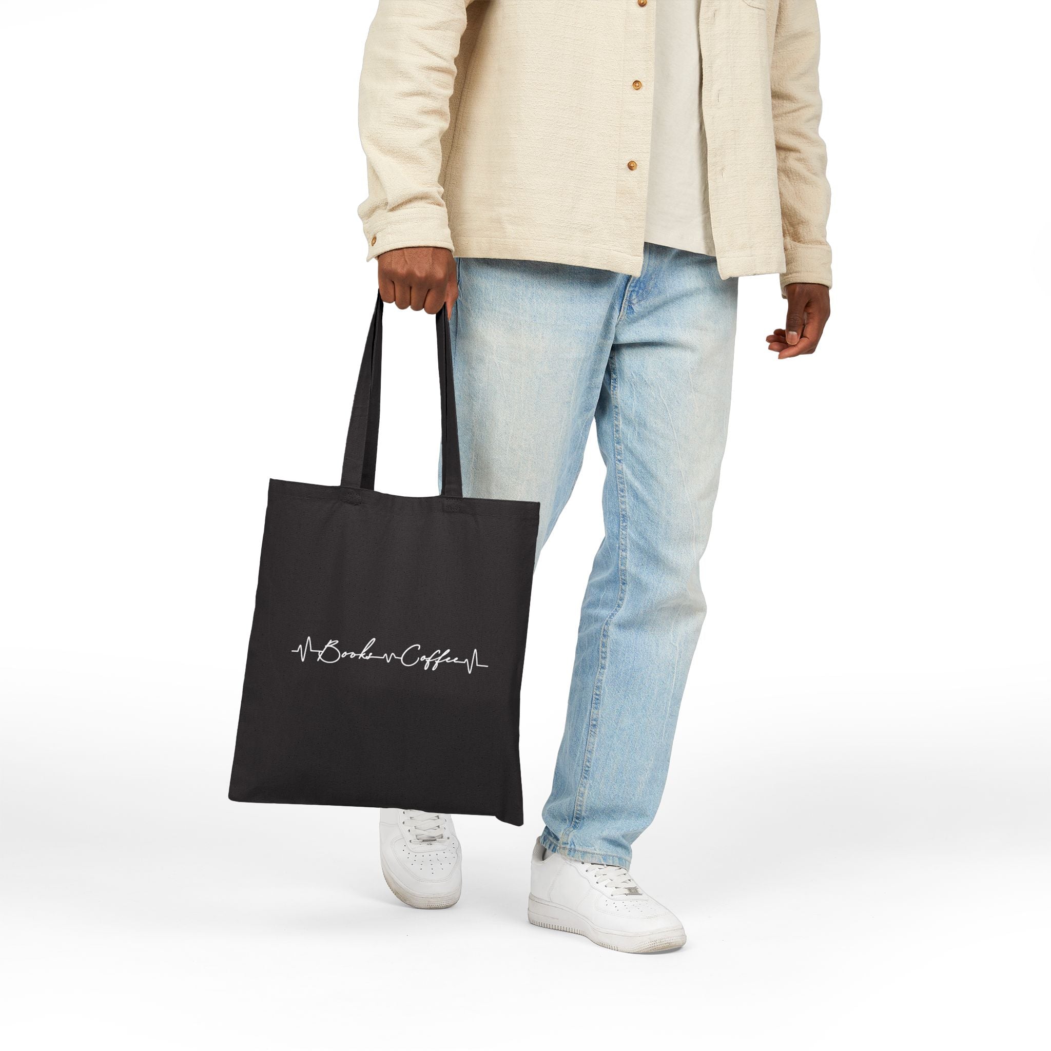 Tote Bag — Coffee Heartbeat Canvas Tote
