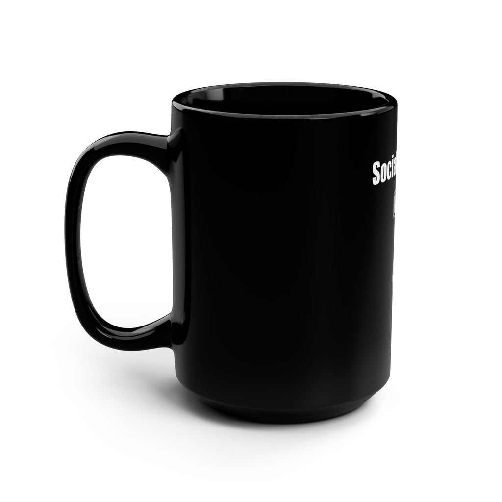 Social Battery 15oz Black Mug - A Coffee Mug for Introverts