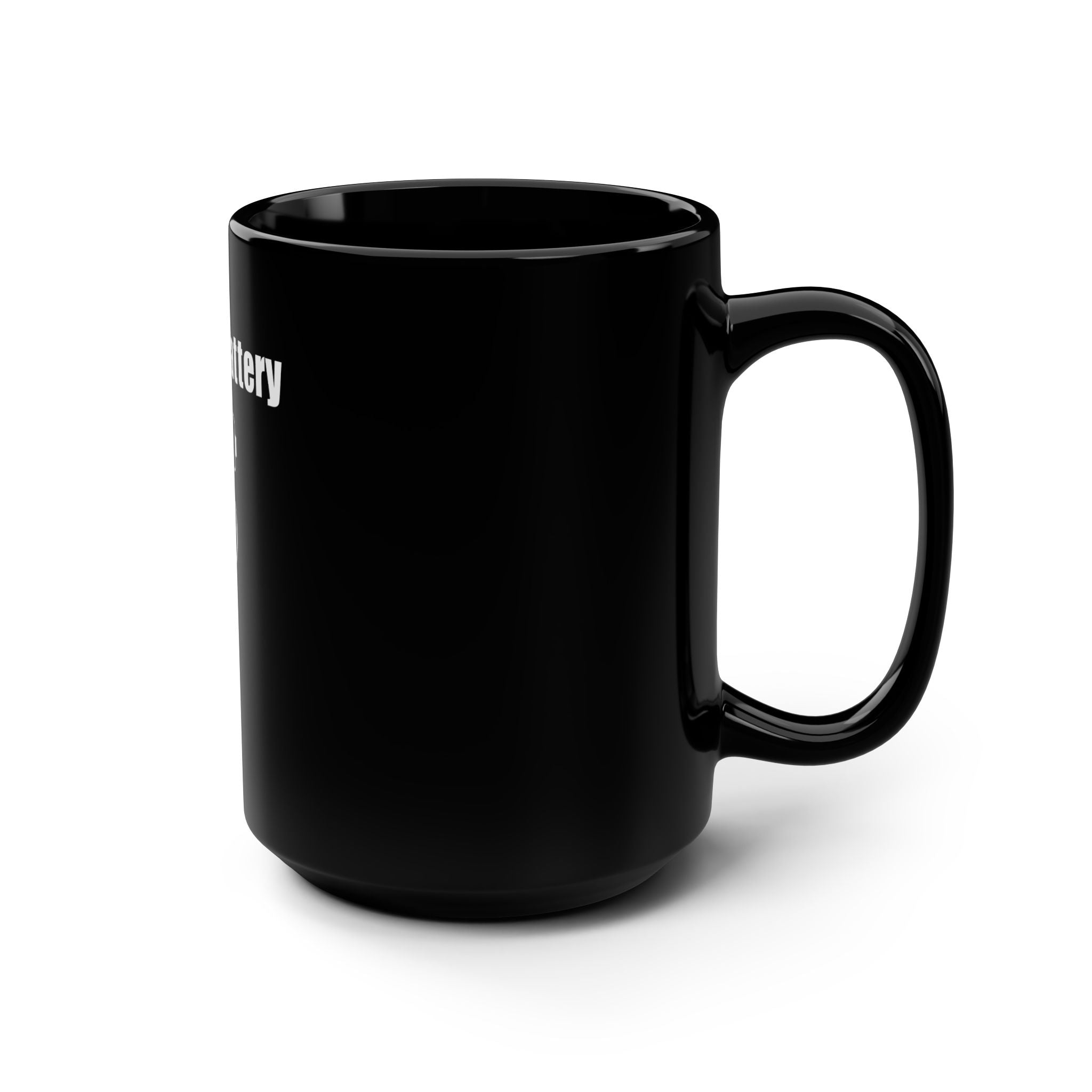 Social Battery 15oz Black Mug - A Coffee Mug for Introverts
