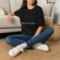 T-Shirt — 'Books & Coffee' Minimal Heartbeat Graphic Tee