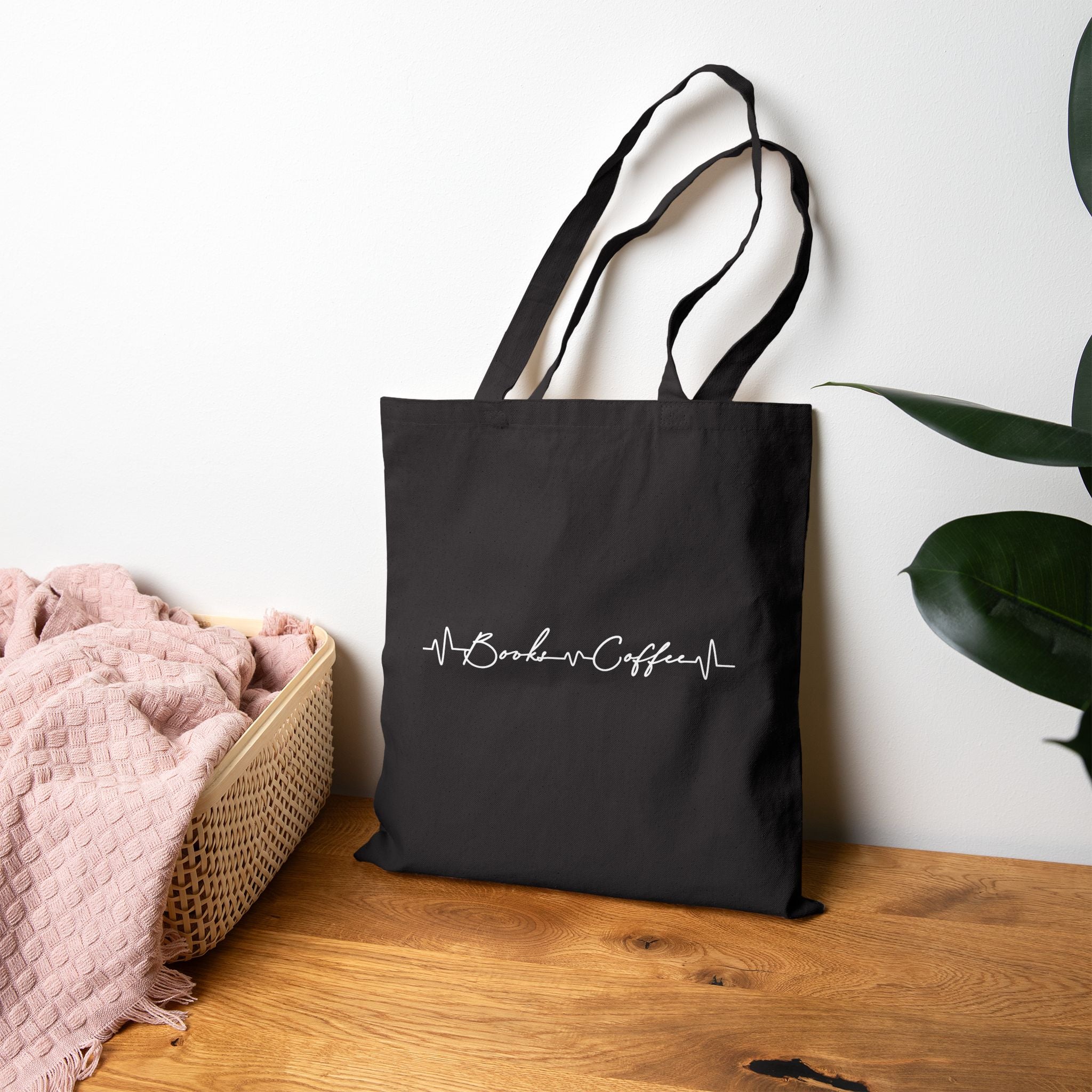 Tote Bag — Coffee Heartbeat Canvas Tote