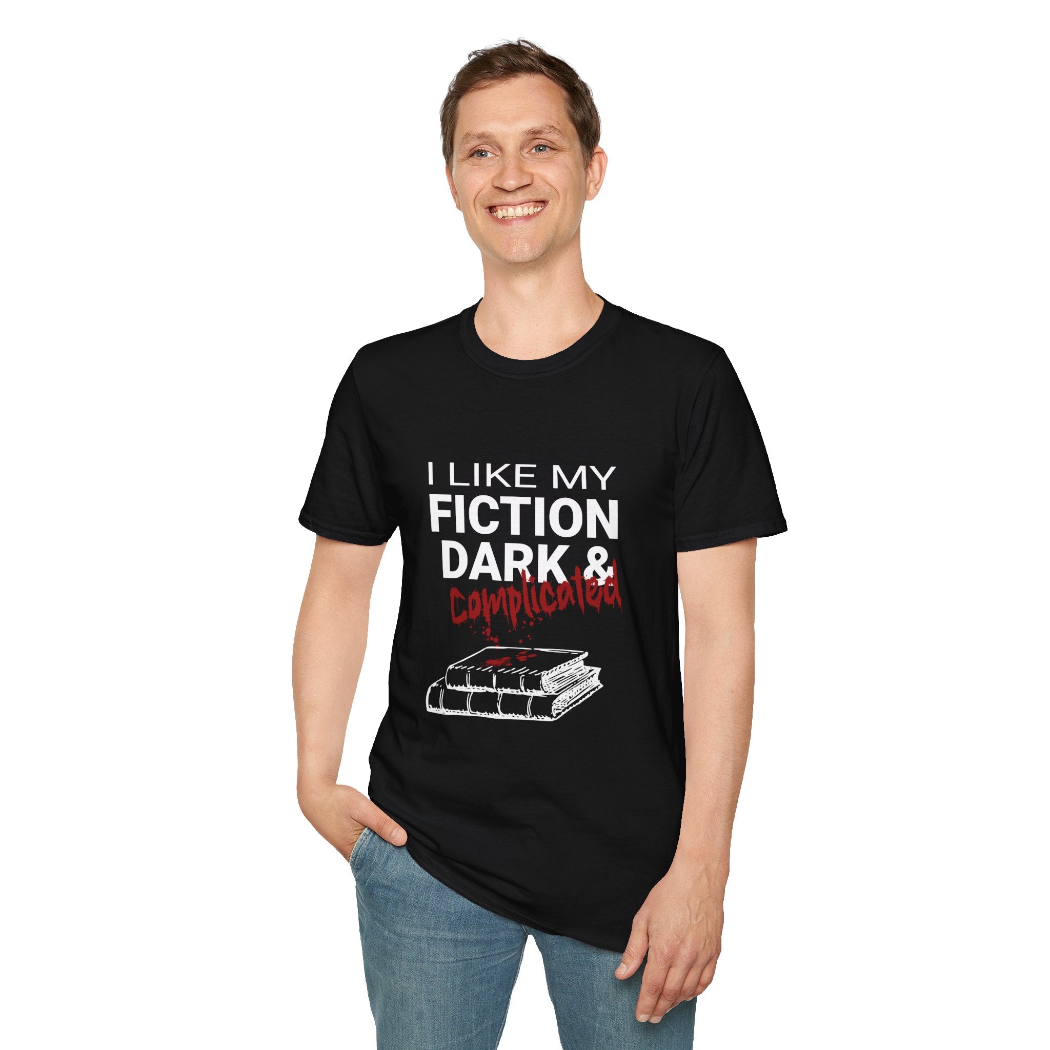 T‑Shirt — "I Like My Fiction Dark & Complicated" Graphic Tee
