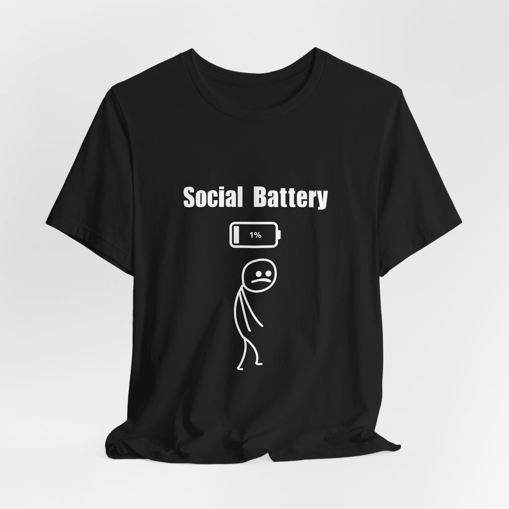 Social Battery Low T-Shirt — Introvert Graphic Tee