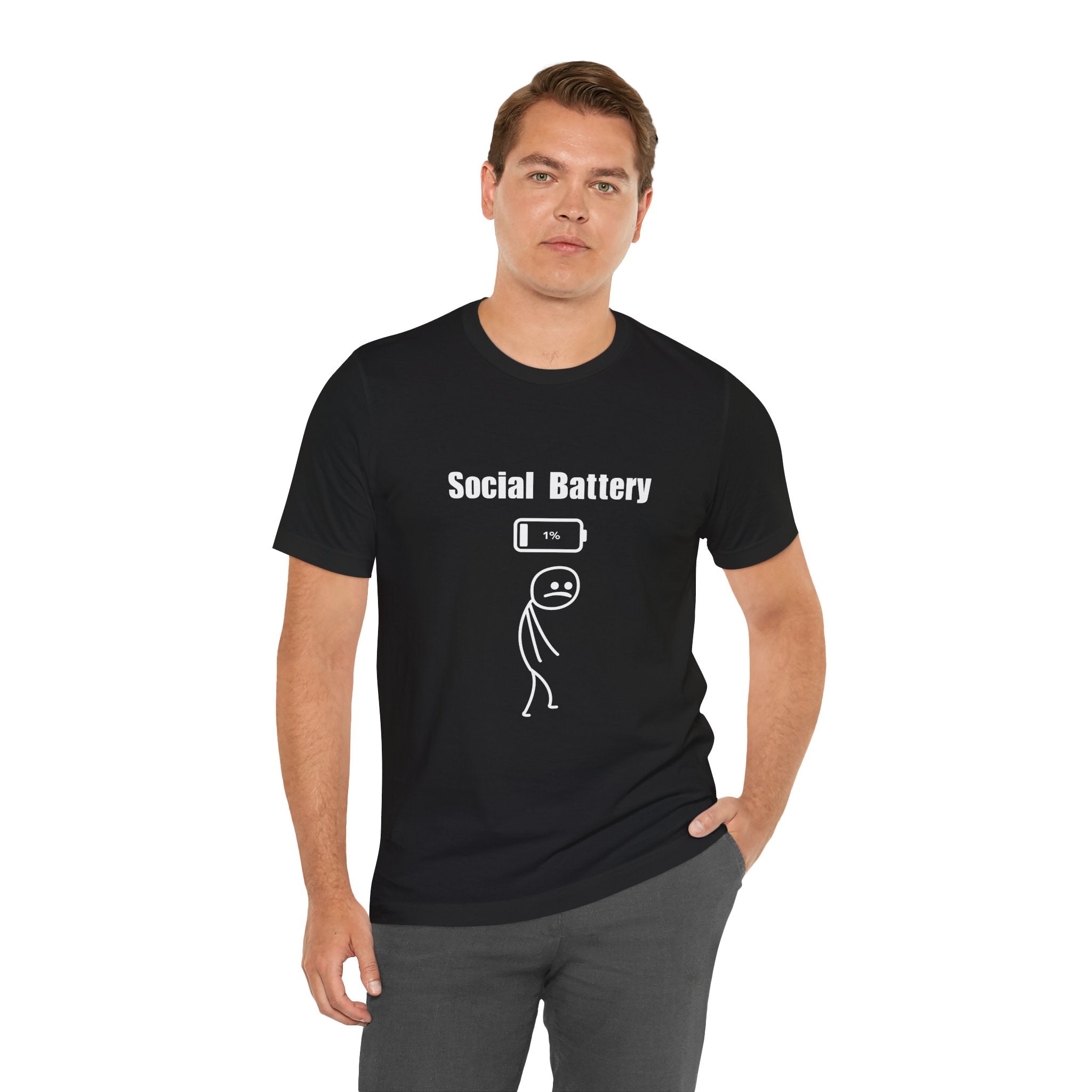 Social Battery Low T-Shirt — Introvert Graphic Tee