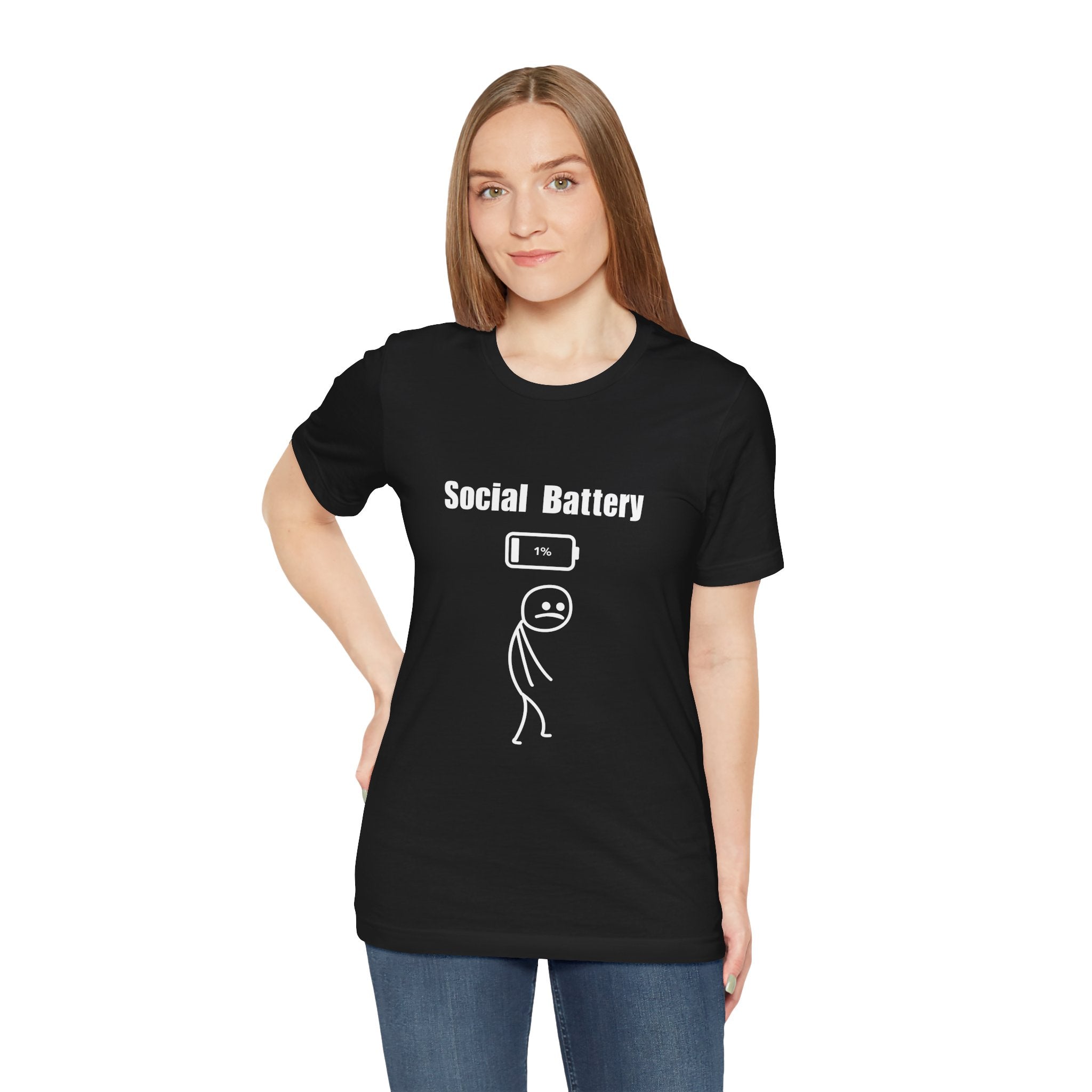 Social Battery Low T-Shirt — Introvert Graphic Tee