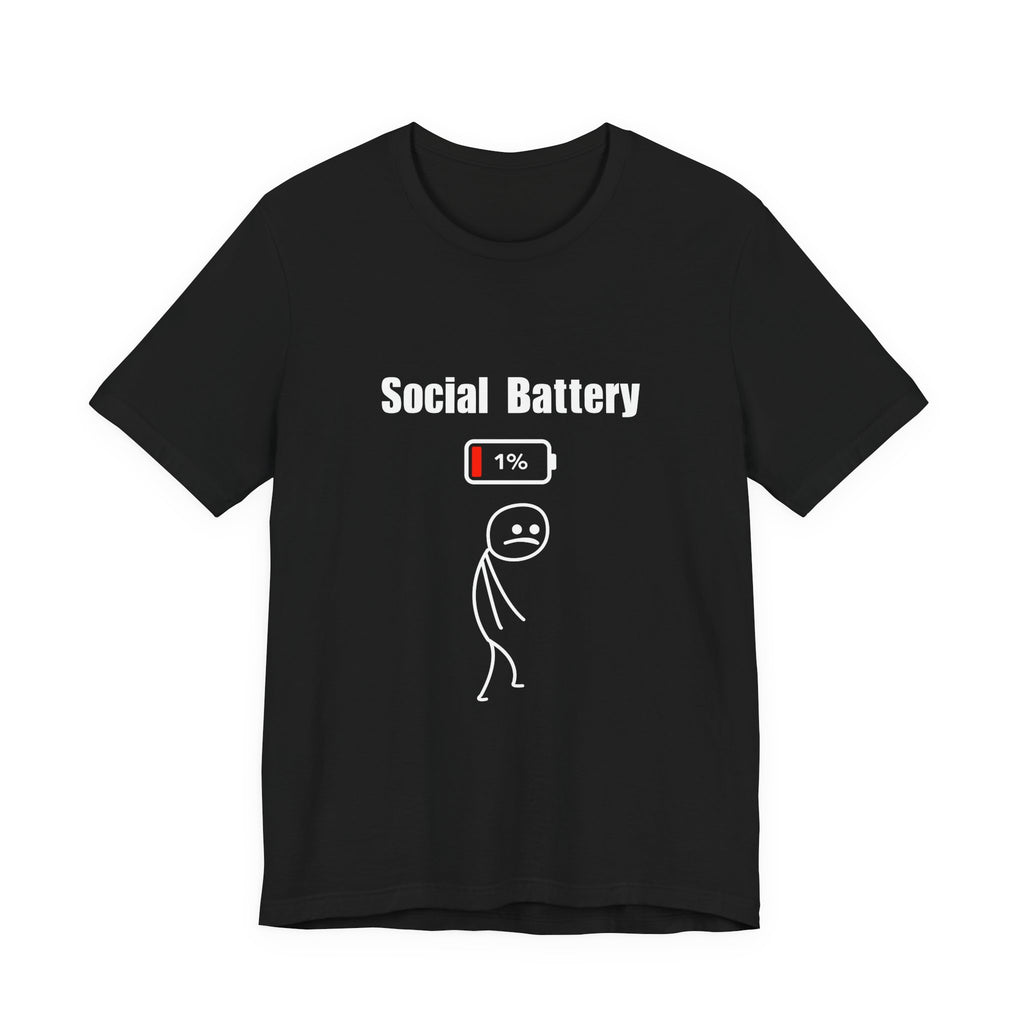 Social Battery Low T-Shirt — Introvert Graphic Tee