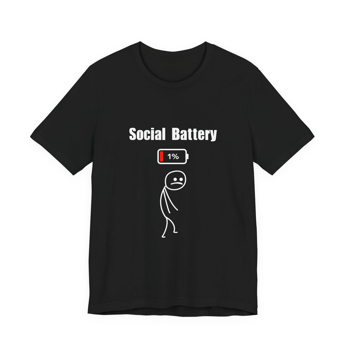 Social Battery Low T-Shirt — Introvert Graphic Tee