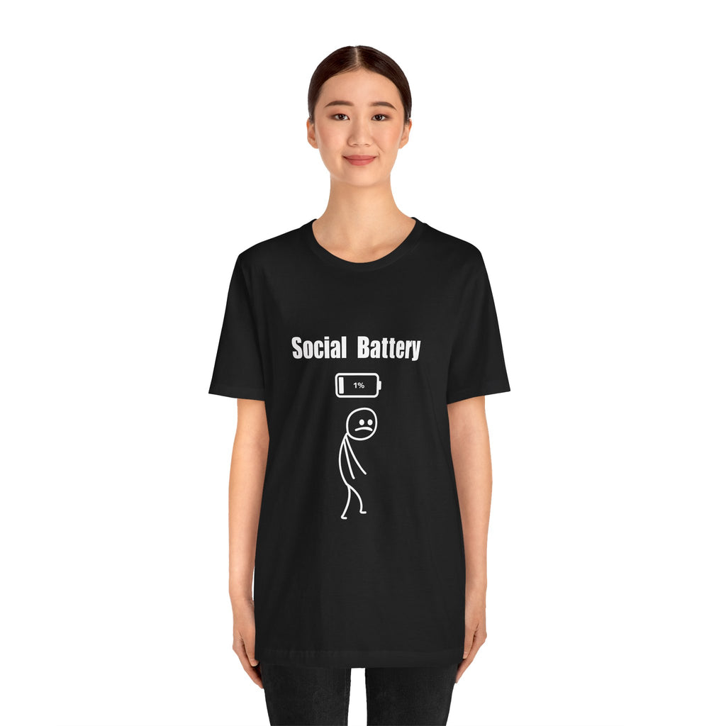 Social Battery Low T-Shirt — Introvert Graphic Tee