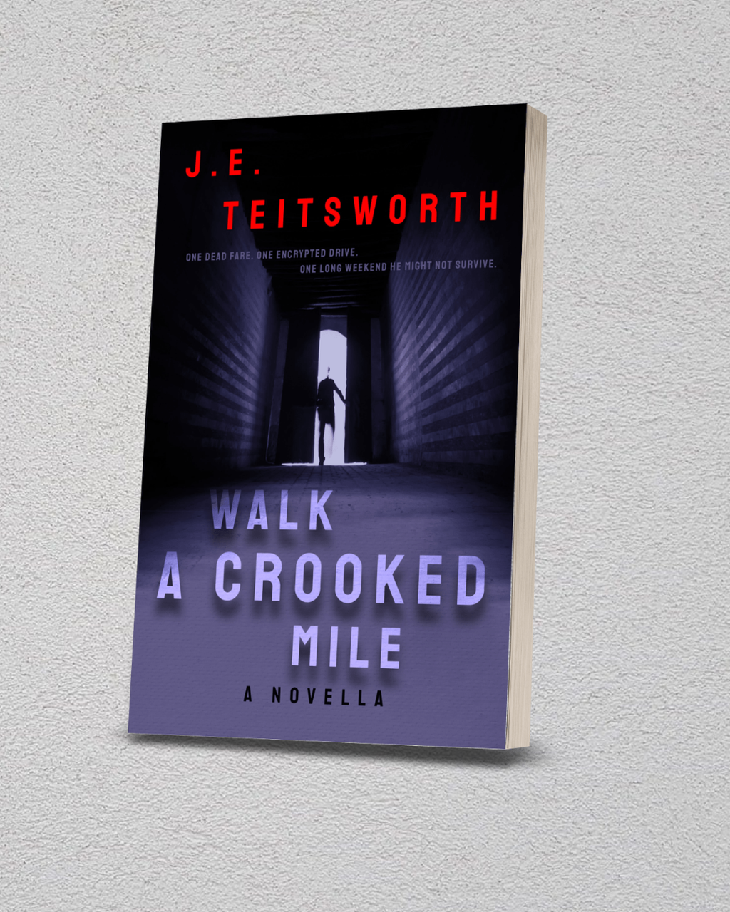 A book cover for 'Walk a Crooked Mile' by J.E.